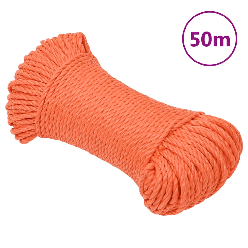 vidaXL Arbeitsseil Orange 3 mm 50 m Polypropylen