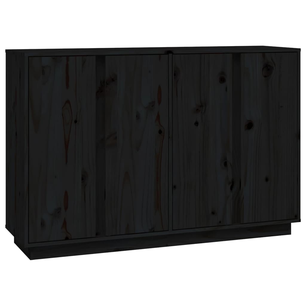 vidaXL Sideboard Schwarz 120x35x80 cm Massivholz Kiefer