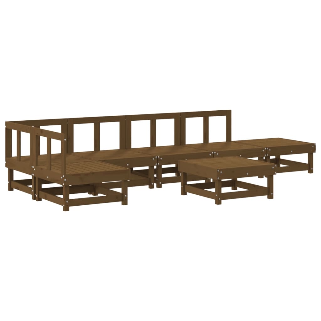 vidaXL 7-tlg. Garten-Lounge-Set Honigbraun Massivholz Kiefer