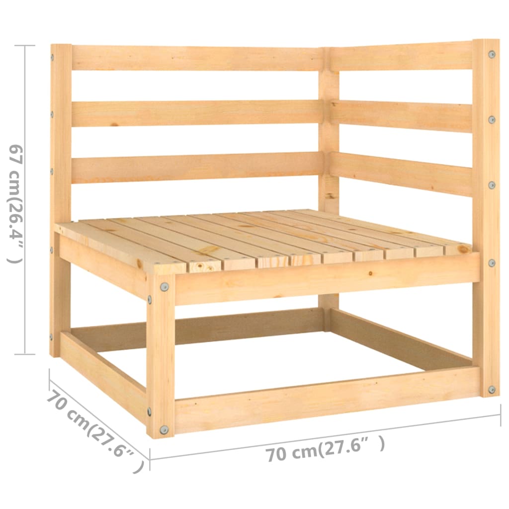 vidaXL 3-tlg. Garten-Lounge-Set mit Kissen Massivholz Kiefer