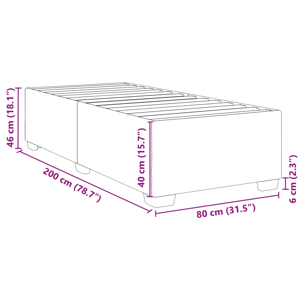 vidaXL Bettgestell Weiß 80x200 cm Kunstleder