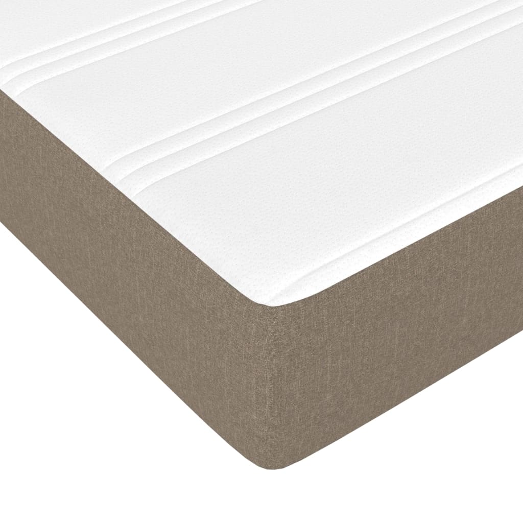 vidaXL Boxspringbett mit Matratze Taupe 200x200 cm Stoff