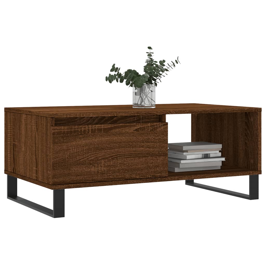 vidaXL Couchtisch Braun Eichen-Optik 90x50x36,5 cm Holzwerkstoff