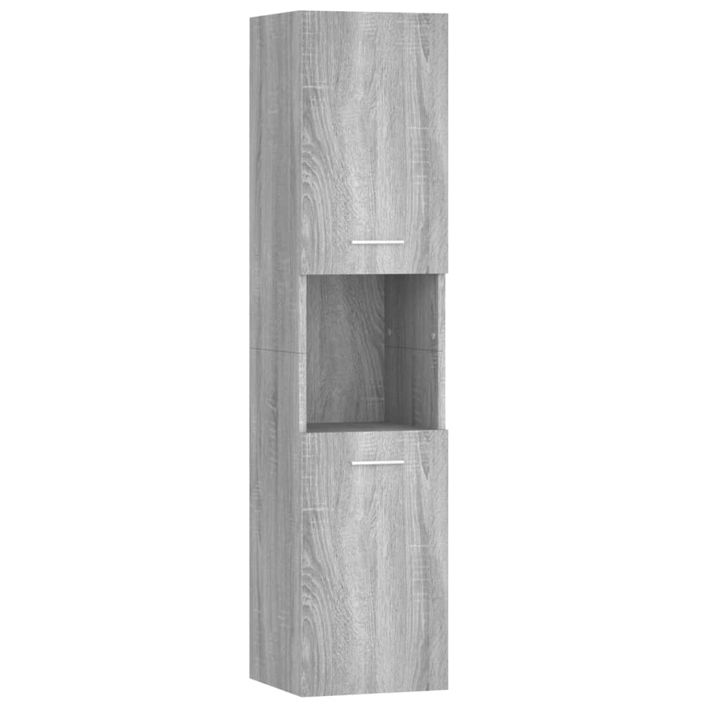 vidaXL Badezimmerschrank Grau Sonoma 30x30x130 cm Holzwerkstoff