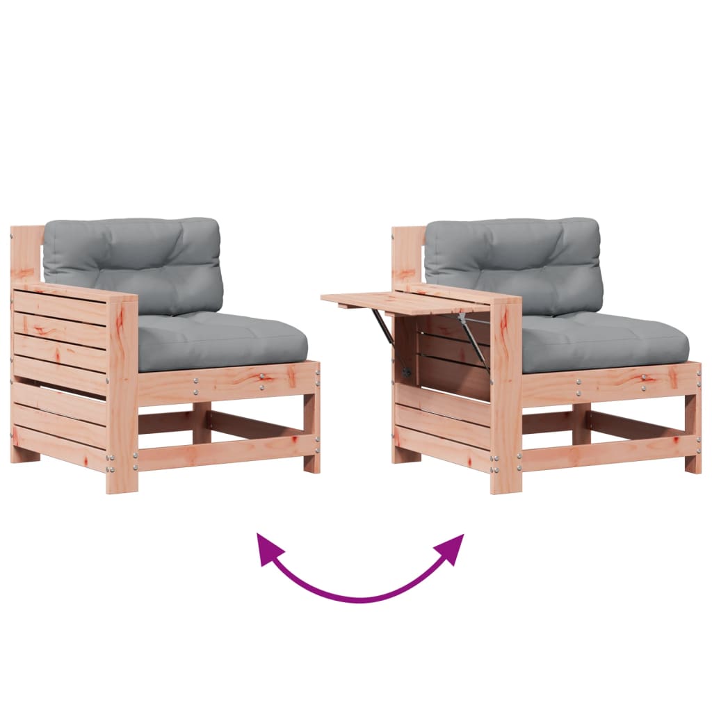 vidaXL 7-tlg. Garten-Lounge-Set mit Kissen Massivholz Douglasie