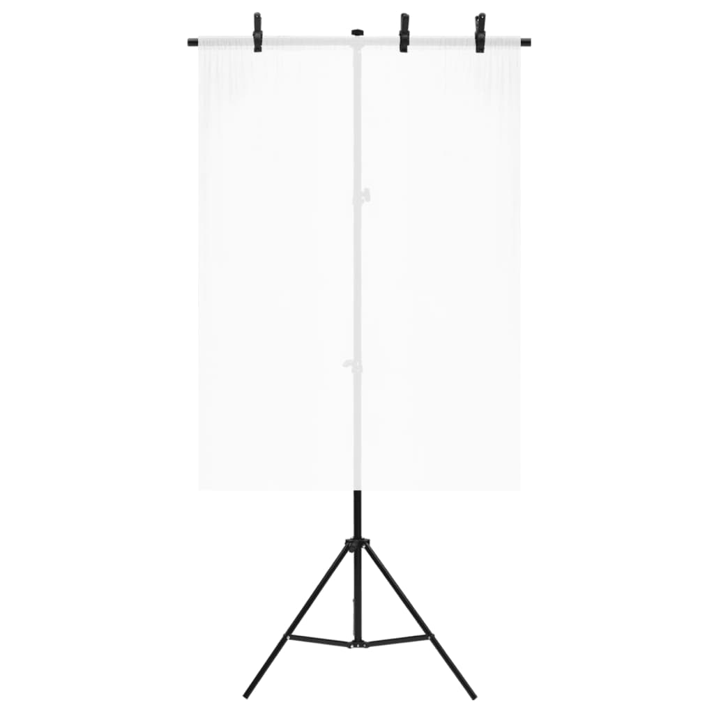 vidaXL Hintergrundständer T-Form Schwarz 91x60x(70-200) cm