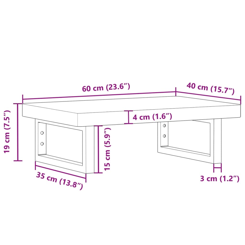 vidaXL Waschbeckenregal Wandmontage Stahl und Massivholz Buche