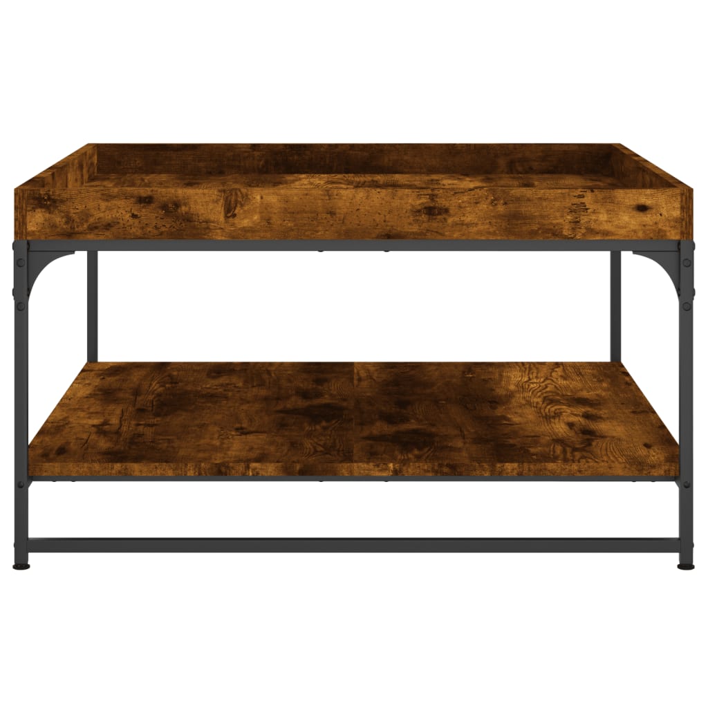 vidaXL Couchtisch Räuchereiche 80x80x45 cm Holzwerkstoff und Eisen