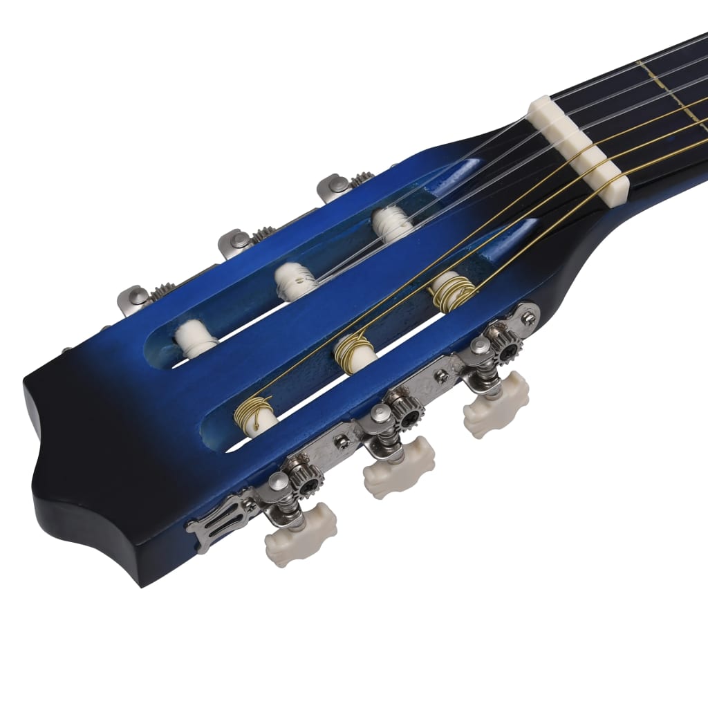 vidaXL 8-tlg. Klassikgitarren-Set für Anfänger Blau 1/2 34"