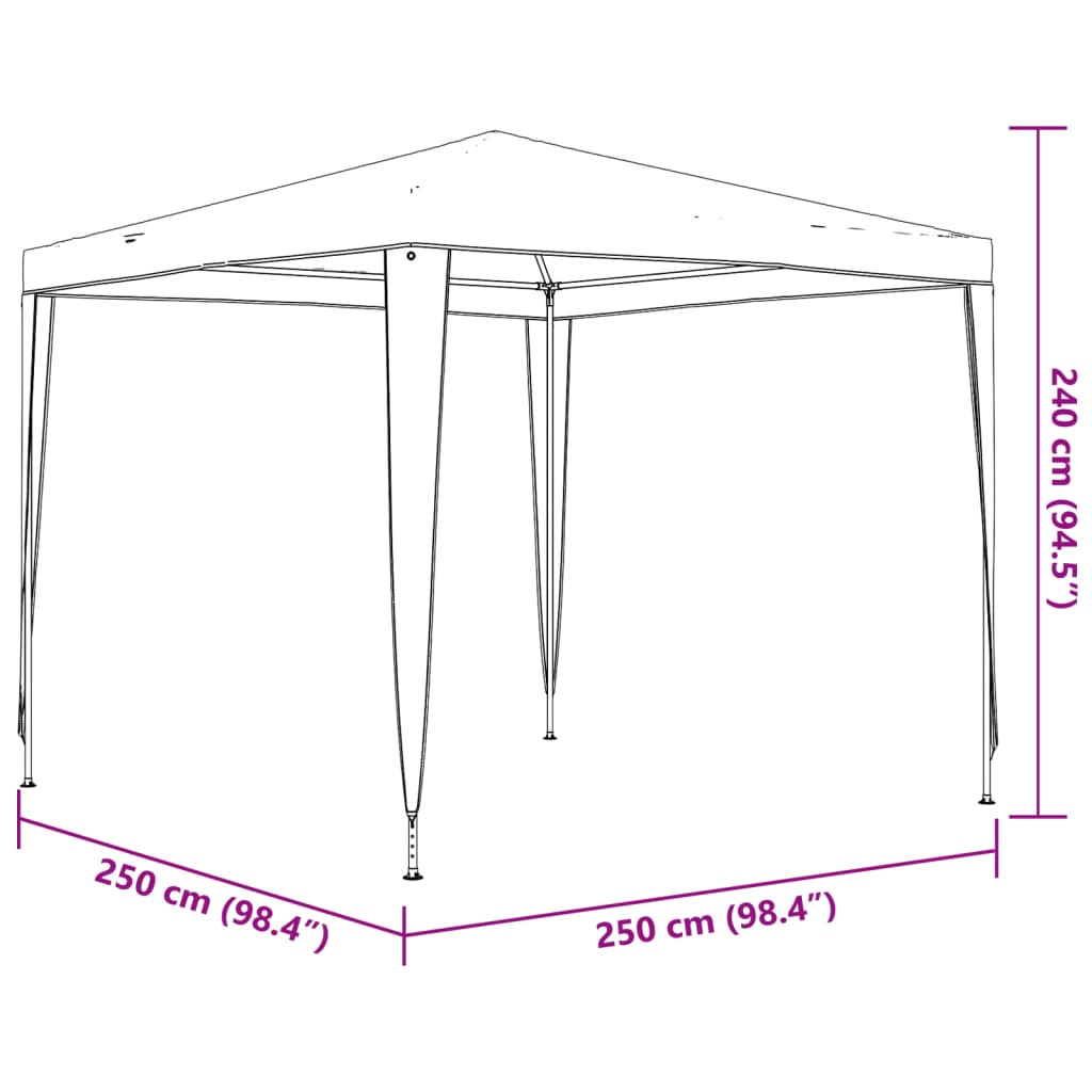 vidaXL Profi-Partyzelt 2,5×2,5 m Anthrazit 90 g/m²