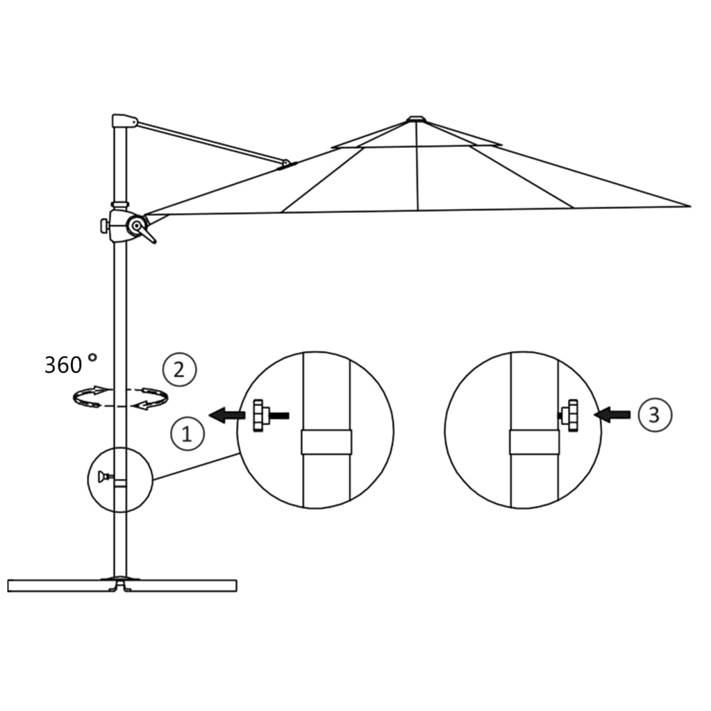 vidaXL Ampelschirm mit Stahl-Mast 250x250 cm Grün