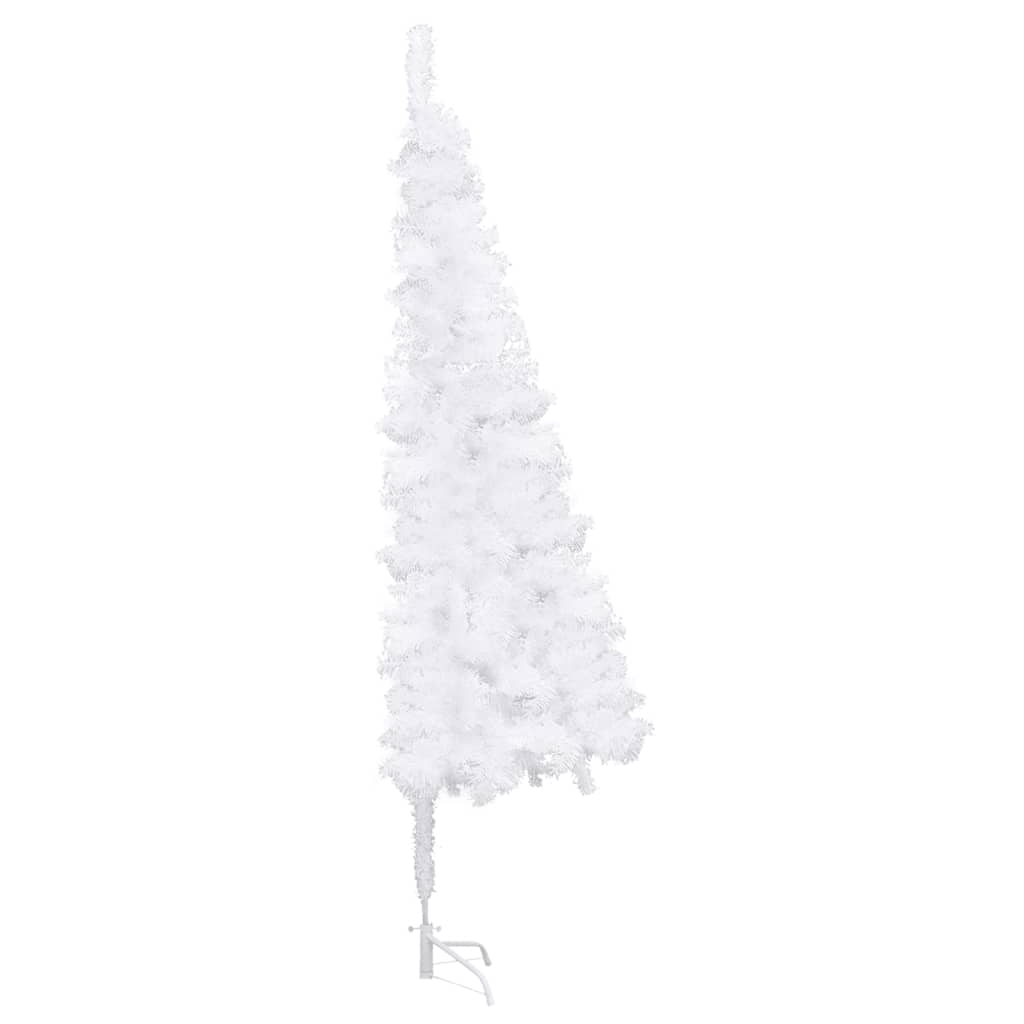 vidaXL Künstlicher Eck-Weihnachtsbaum Weiß 210 cm PVC