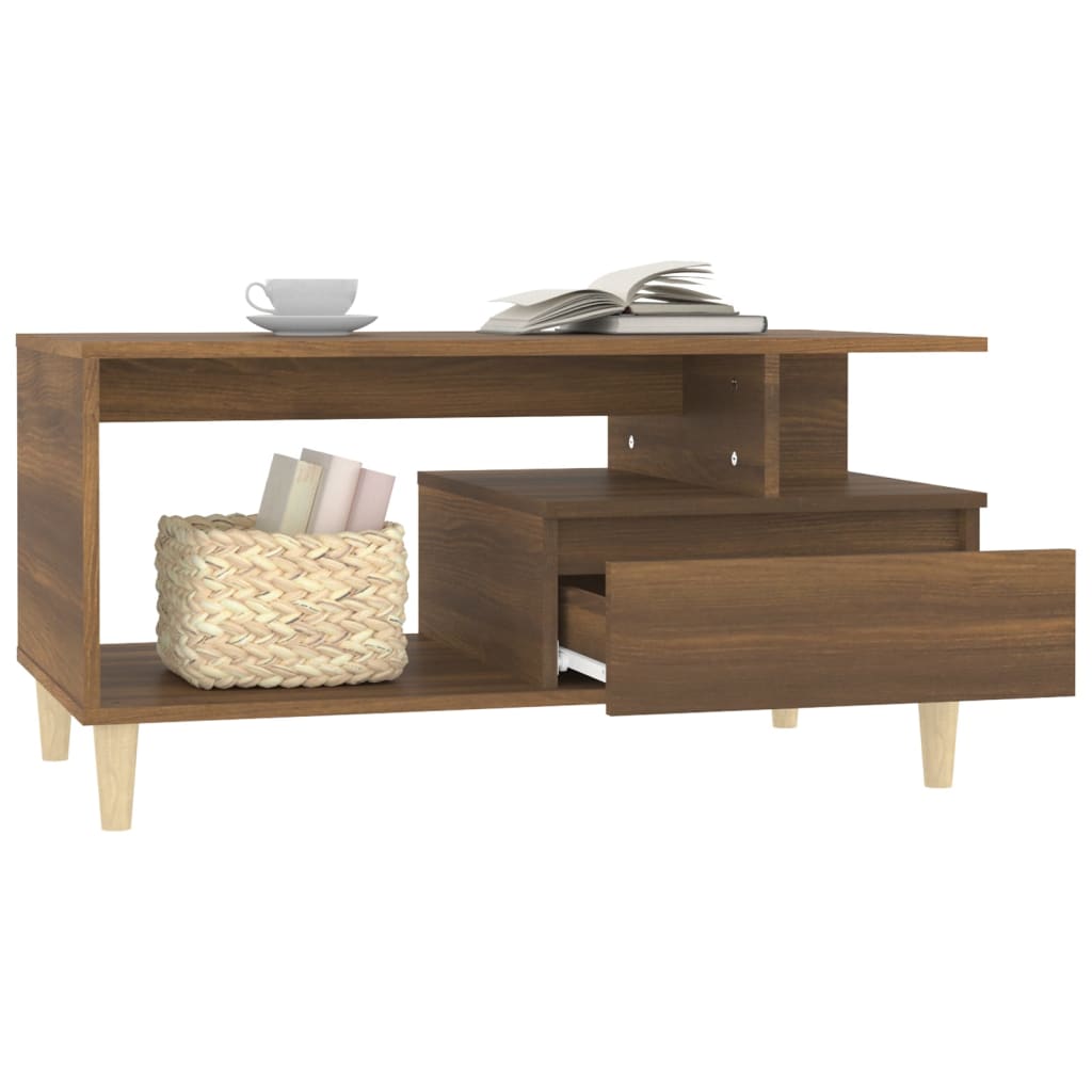 vidaXL Couchtisch Braun Eichen-Optik 90x49x45 cm Holzwerkstoff