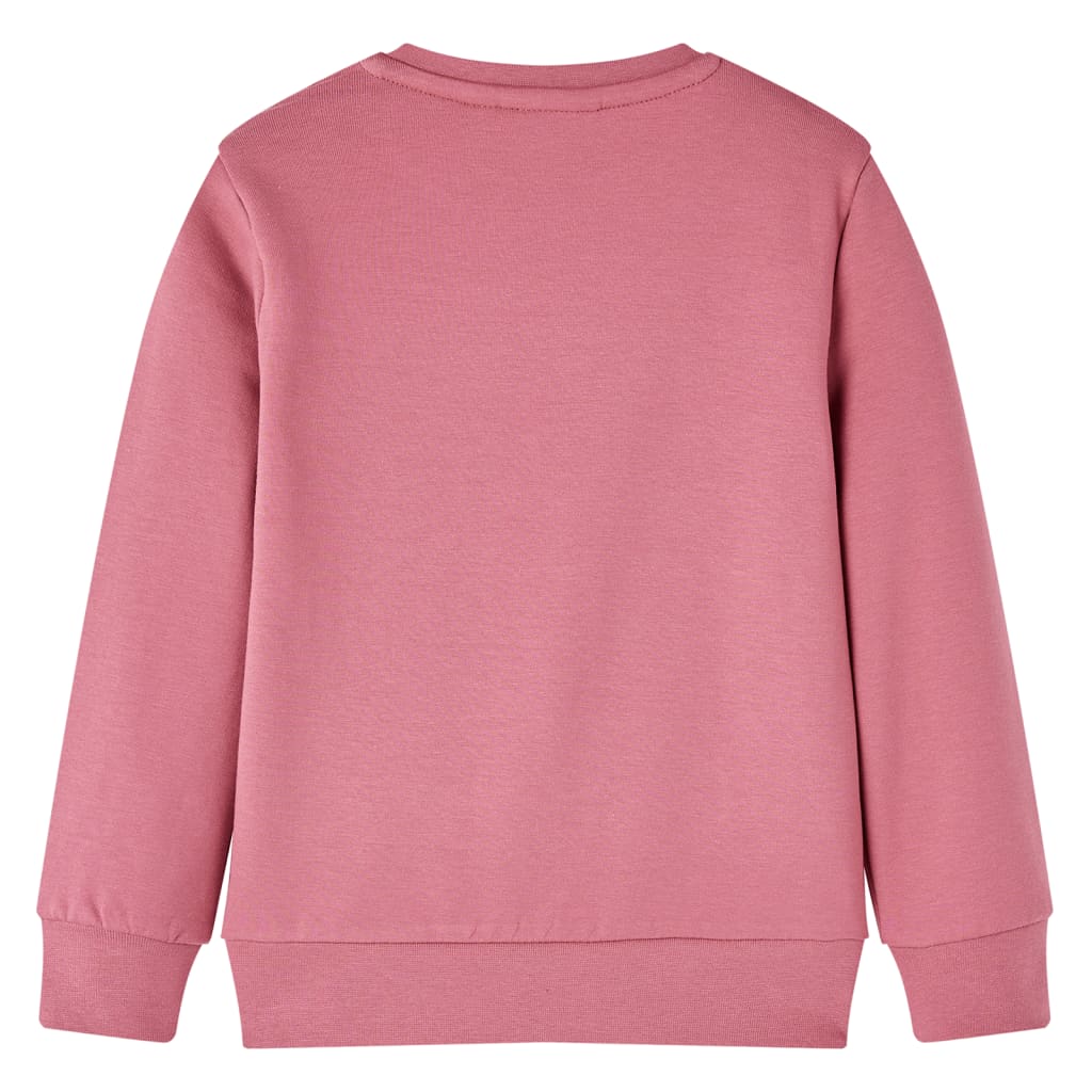 Kinder-Sweatshirt Samt-Patchwork Himbeerrosa 116