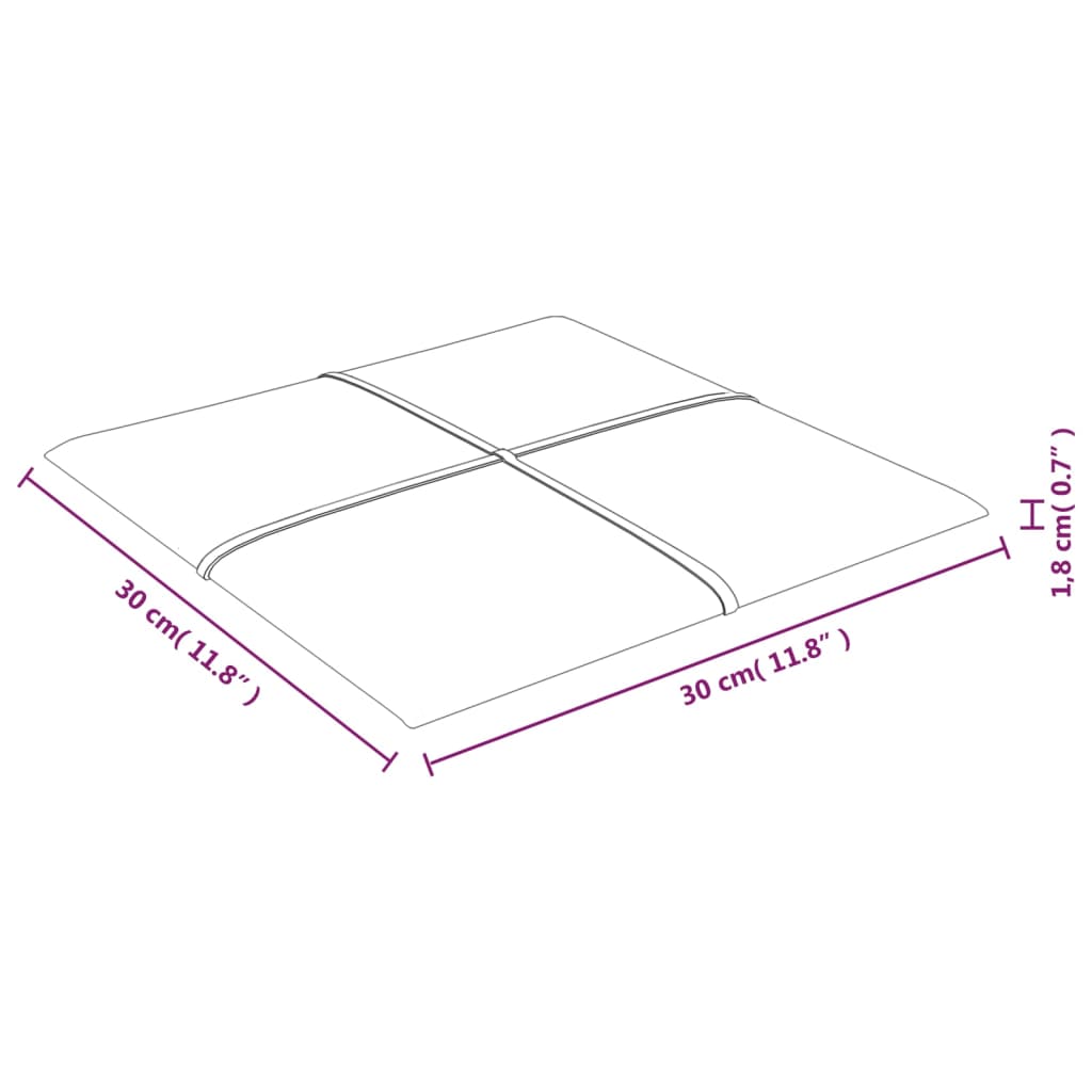 vidaXL Wandpaneele 12 Stk. Gelb 30x30 cm Samt 1,08 m²