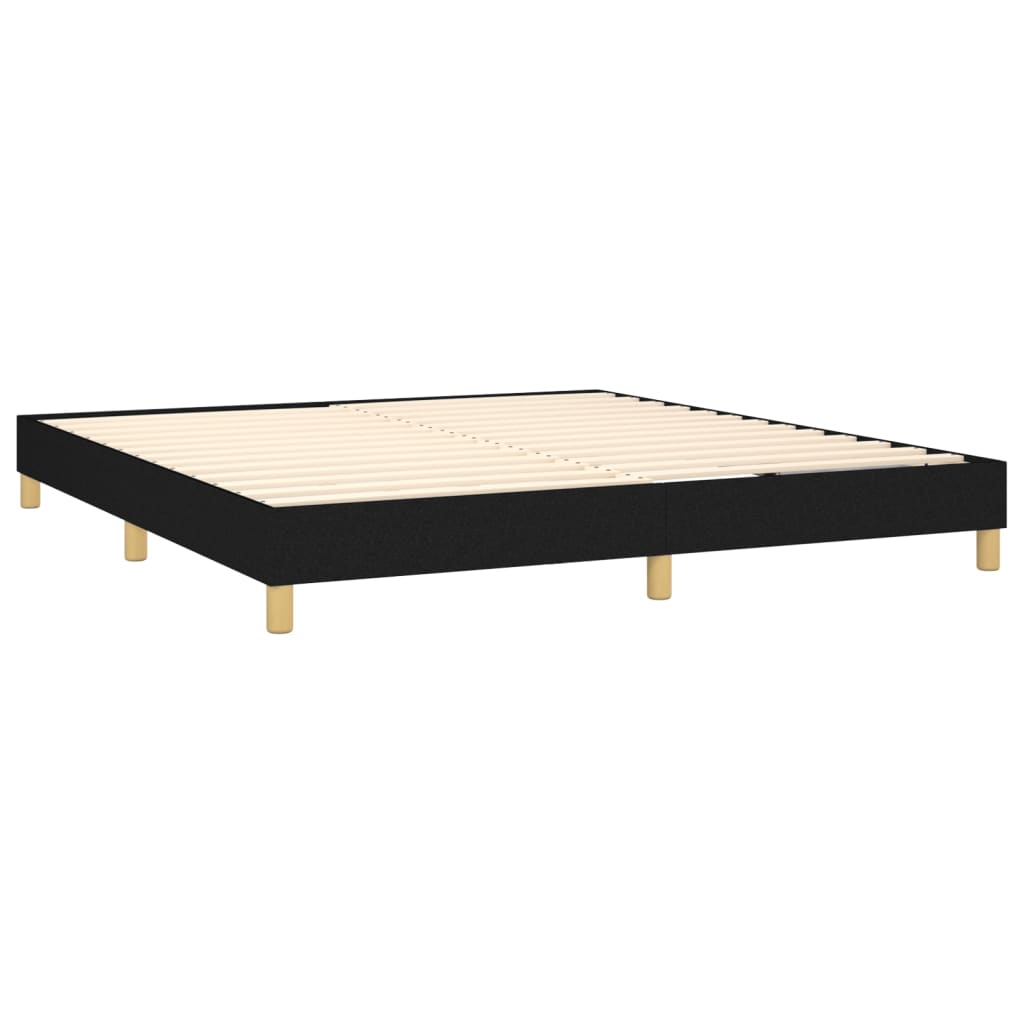 vidaXL Boxspringbett mit Matratze Schwarz 180x200 cm Stoff