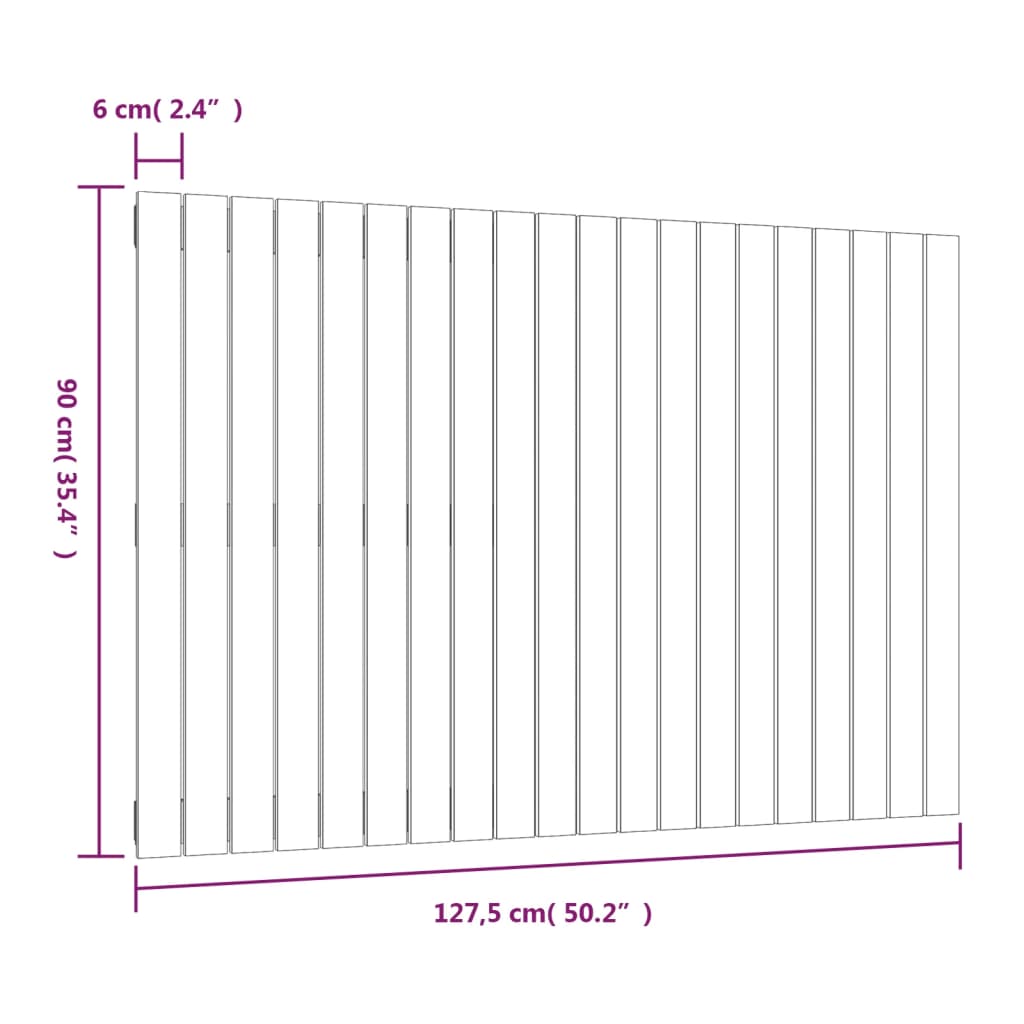 vidaXL Wand-Kopfteil Honigbraun 127,5x3x90 cm Massivholz Kiefer