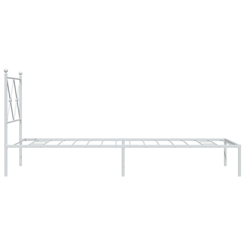 vidaXL Metallbett ohne Matratze mit Kopfteil Weiß 75x190 cm