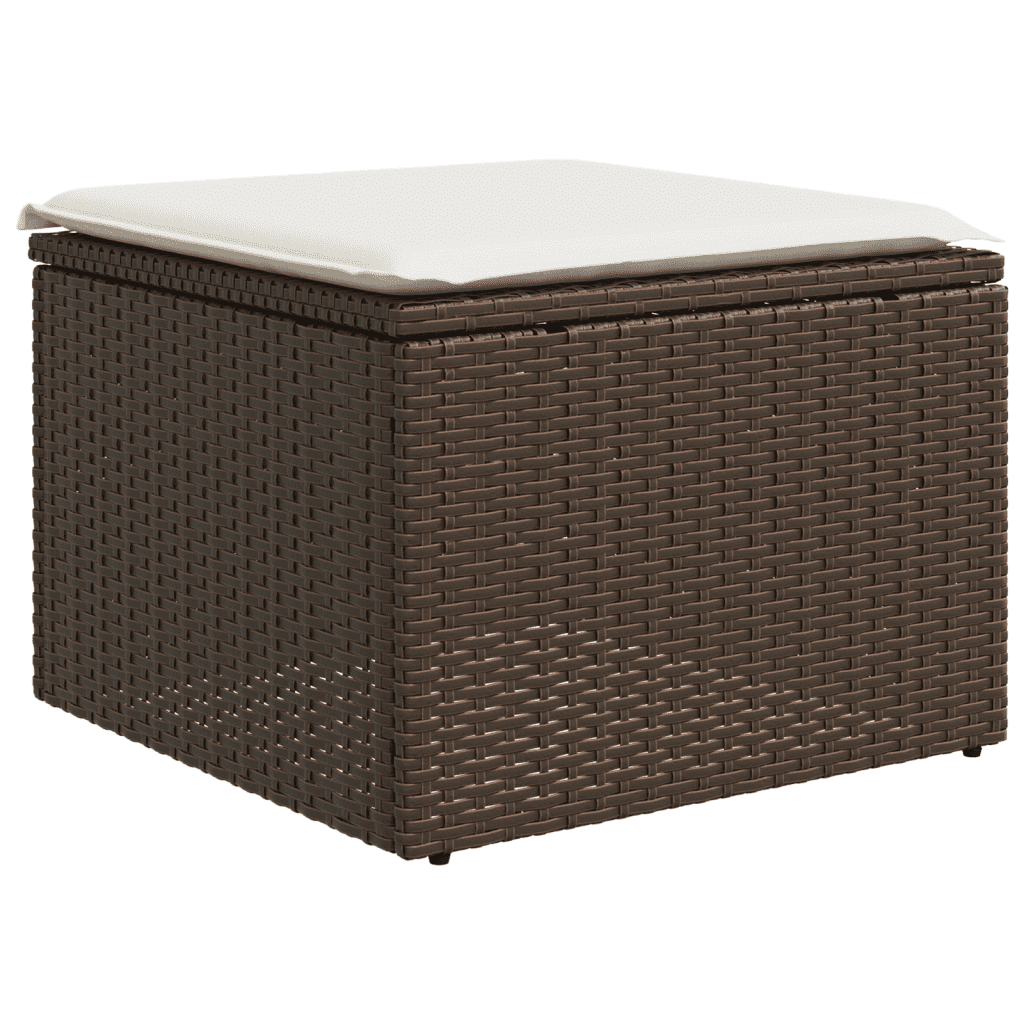 vidaXL 6-tlg. Garten-Sofagarnitur mit Kissen Braun Poly Rattan