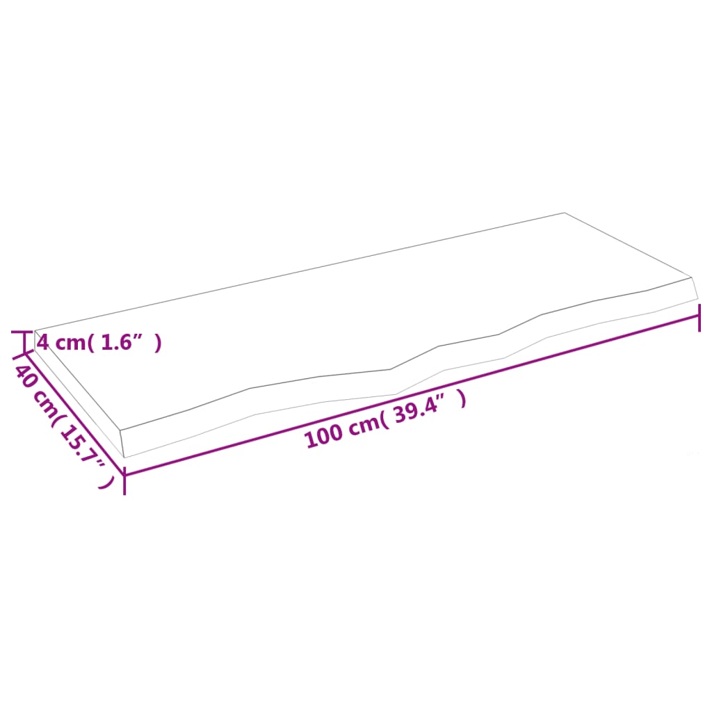 vidaXL Waschtischplatte Dunkelbraun 100x40x(2-4)cm Massivholz