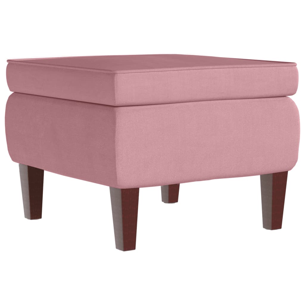 vidaXL Schaukelsessel und Hocker mit Holzbeinen Rosa Samt