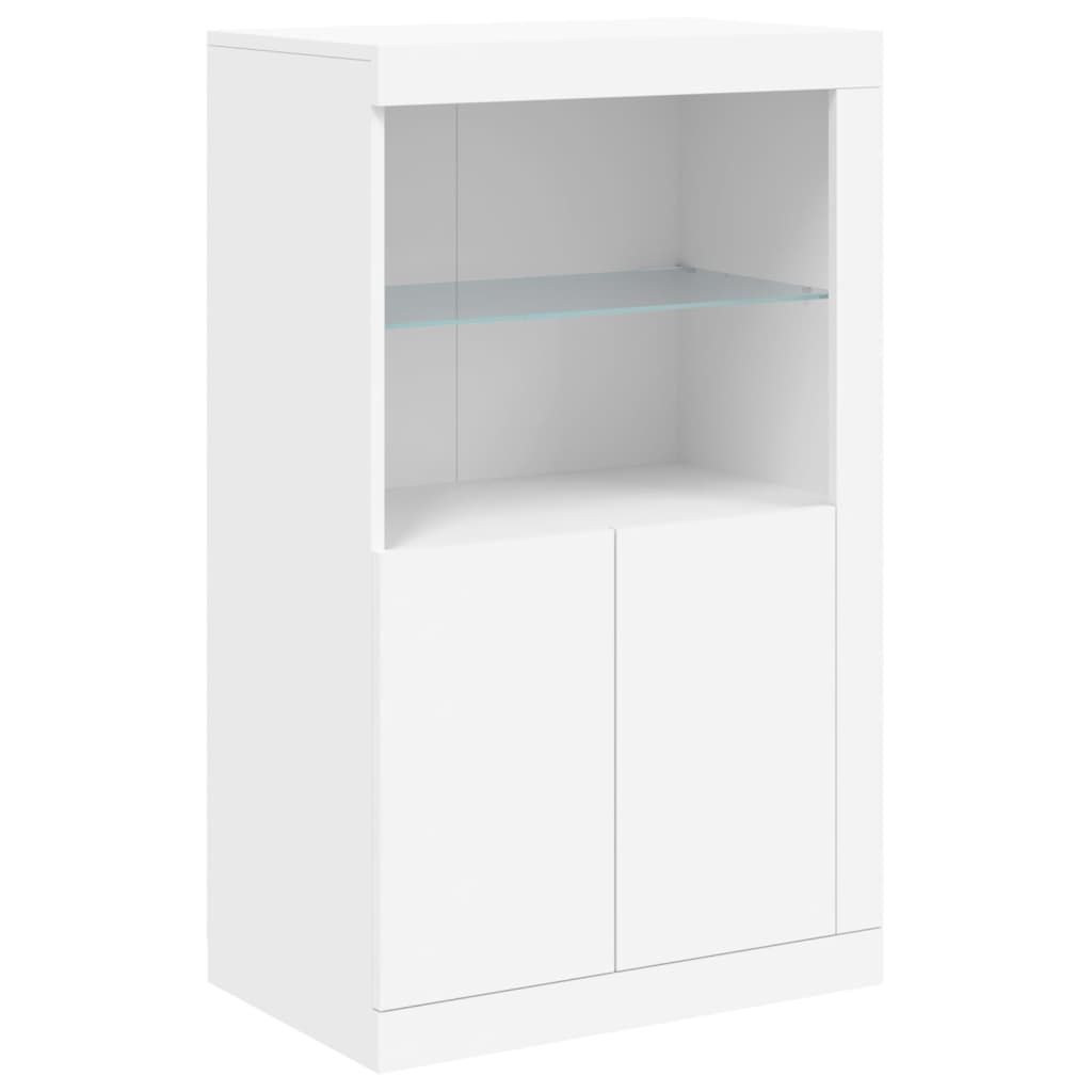 vidaXL Sideboard mit LED-Leuchten Weiß 181,5x37x100 cm