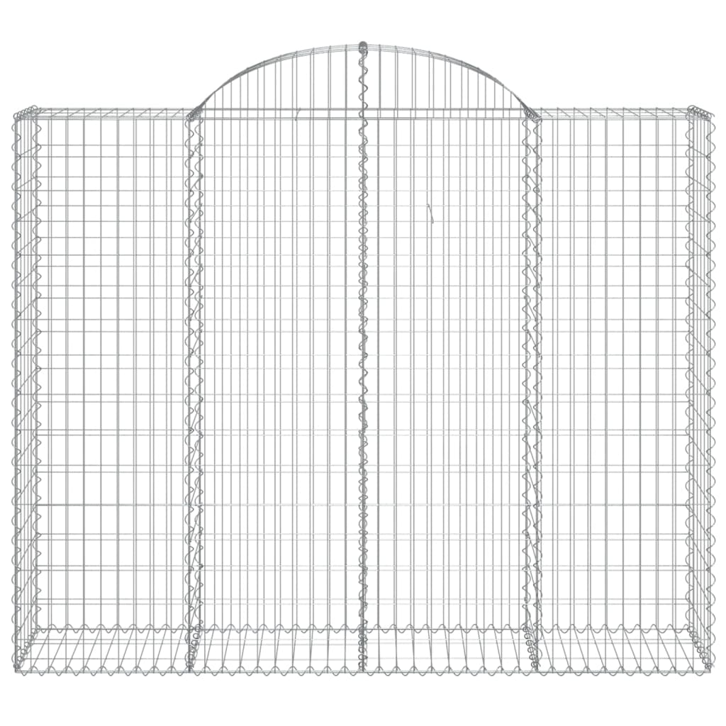 vidaXL Gabionen mit Hochbogen 4 Stk. 200x50x160/180cm Verzinktes Eisen