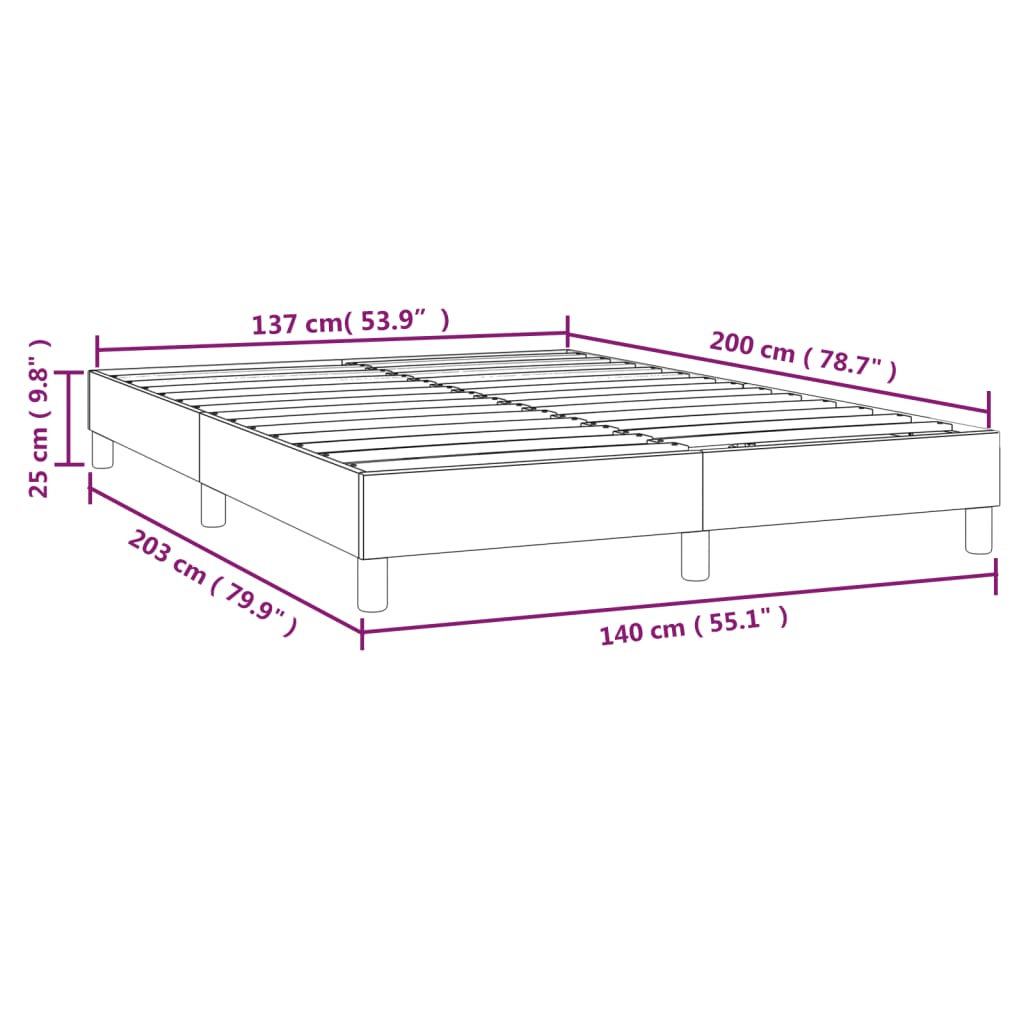 vidaXL Bettgestell Creme 140x200 cm Stoff