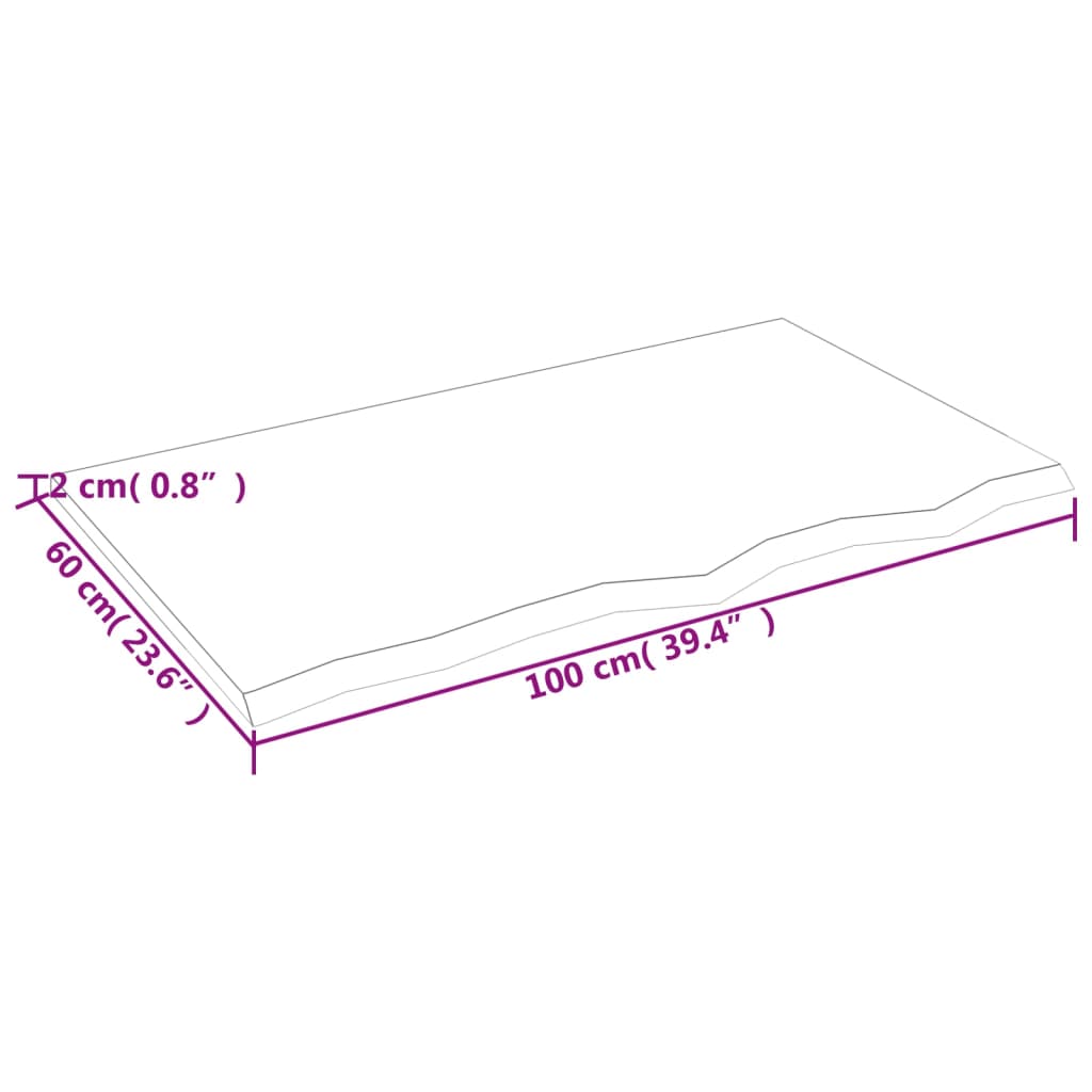 vidaXL Wandregal Hellbraun 100x60x2 cm Massivholz Eiche Behandelt