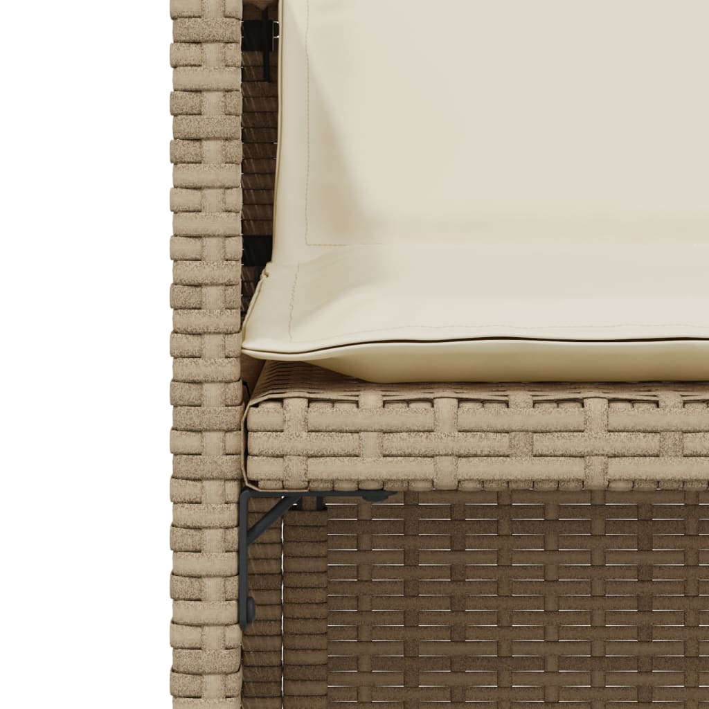 vidaXL 3-tlg. Bistro-Set mit Kissen Beige Poly Rattan