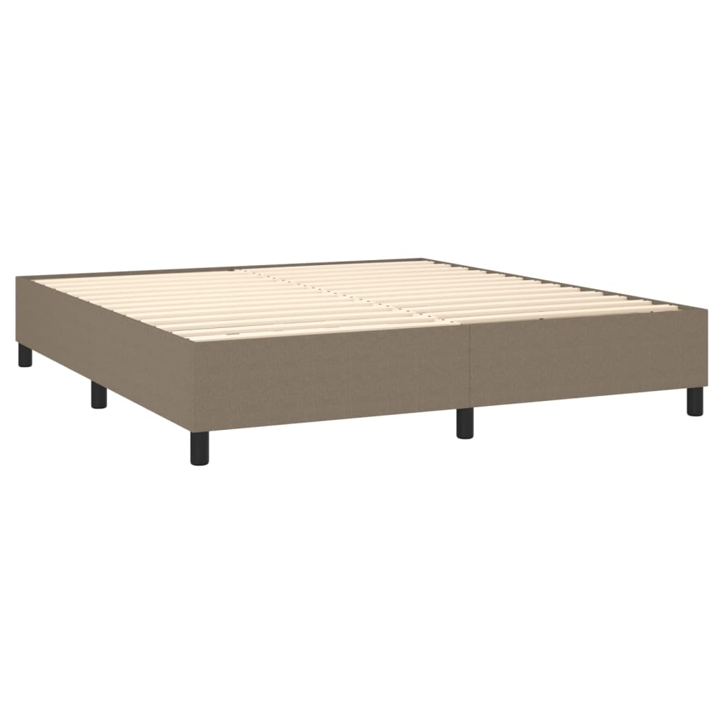 vidaXL Boxspringbett mit Matratze Taupe 180x200 cm Stoff