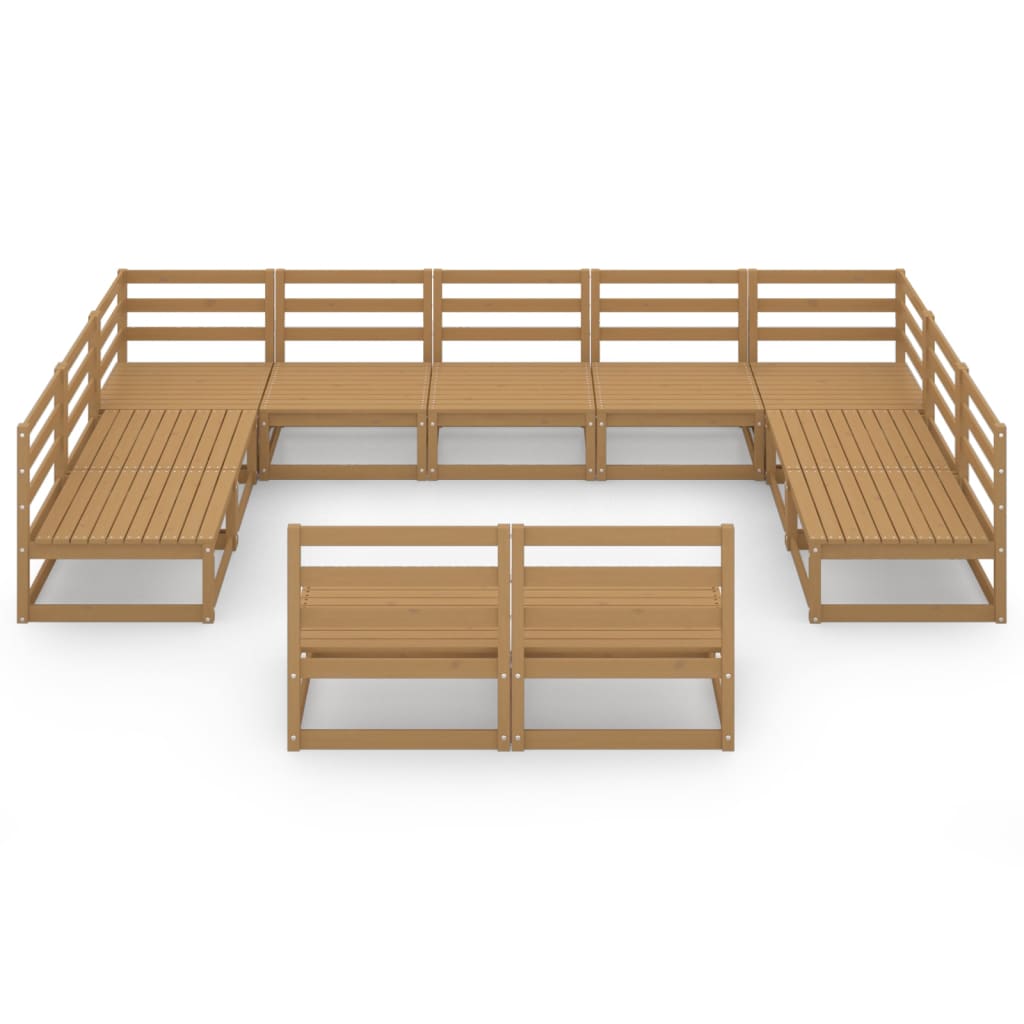 vidaXL 11-tlg. Garten-Lounge-Set Massivholz Kiefer