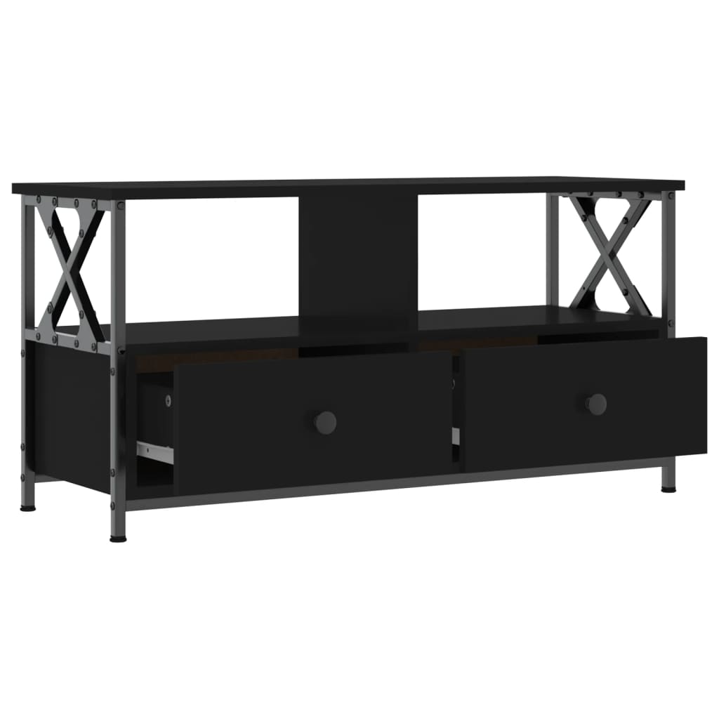 vidaXL TV-Schrank Schwarz 90x33x45 cm Holzwerkstoff & Eisen