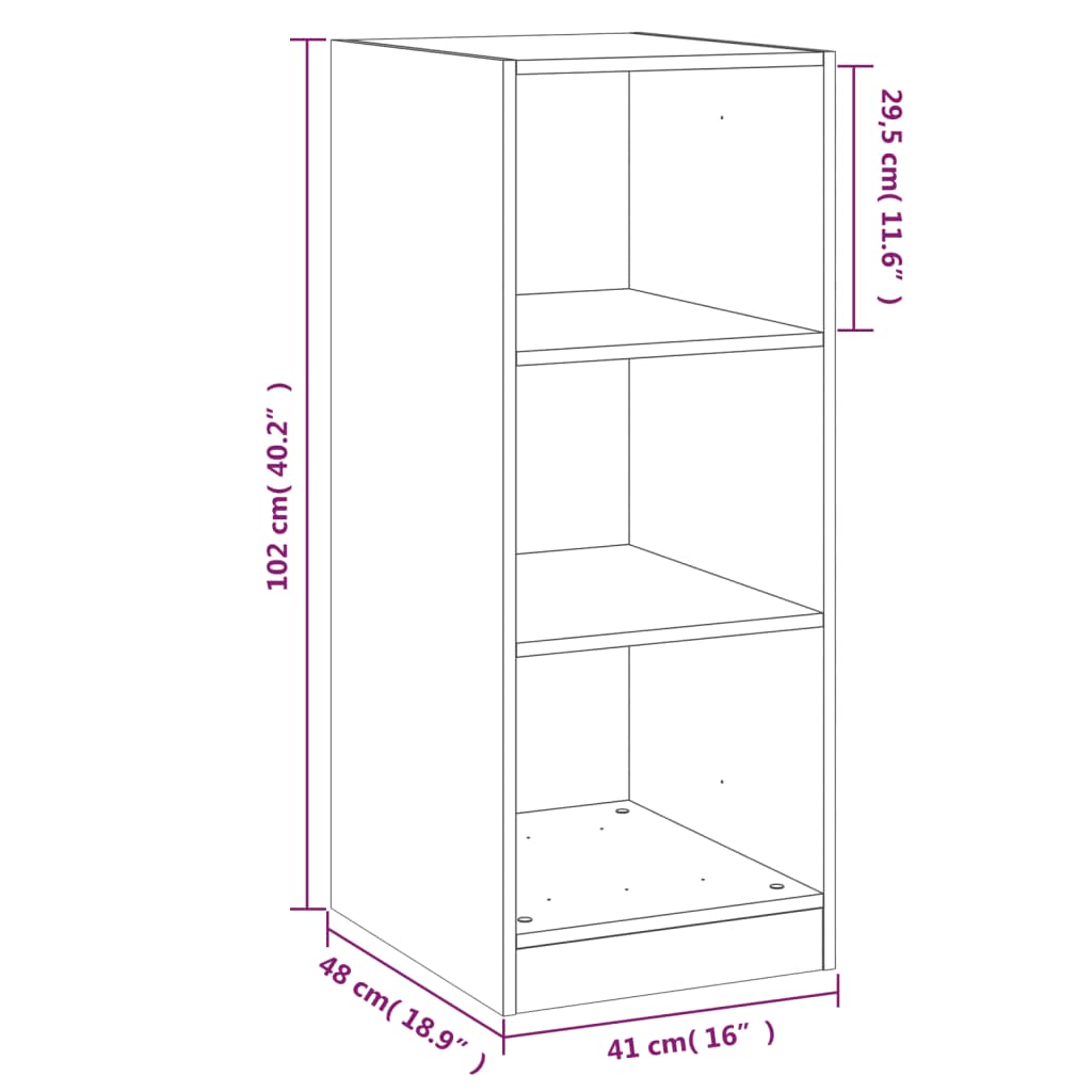 vidaXL Kleiderschrank Sonoma-Eiche 48x41x102 cm Holzwerkstoff