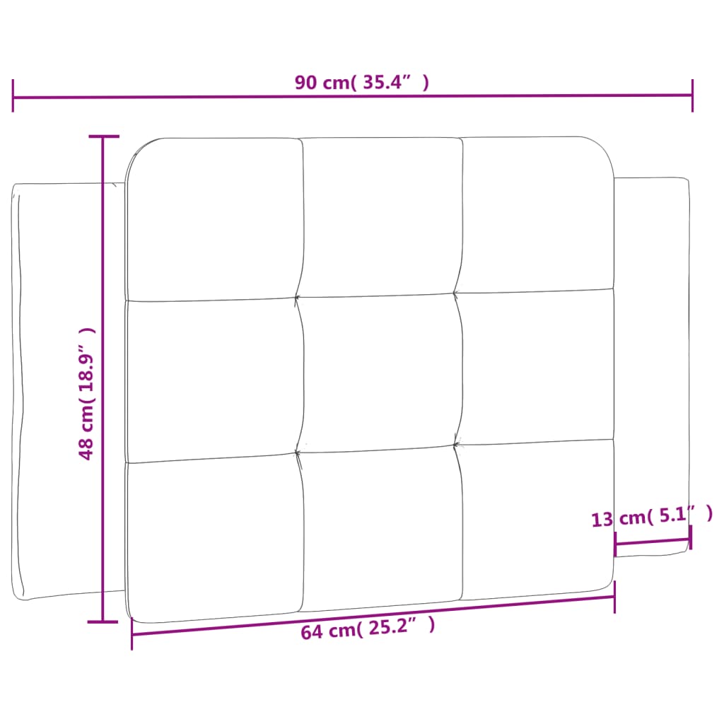 vidaXL Kopfteil-Kissen Grau 90 cm Kunstleder