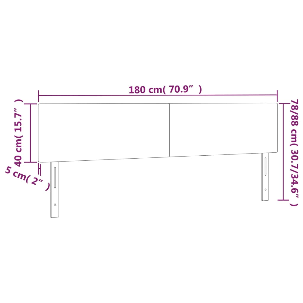 vidaXL Kopfteile 2 Stk. Schwarz 90x5x78/88 cm Kunstleder