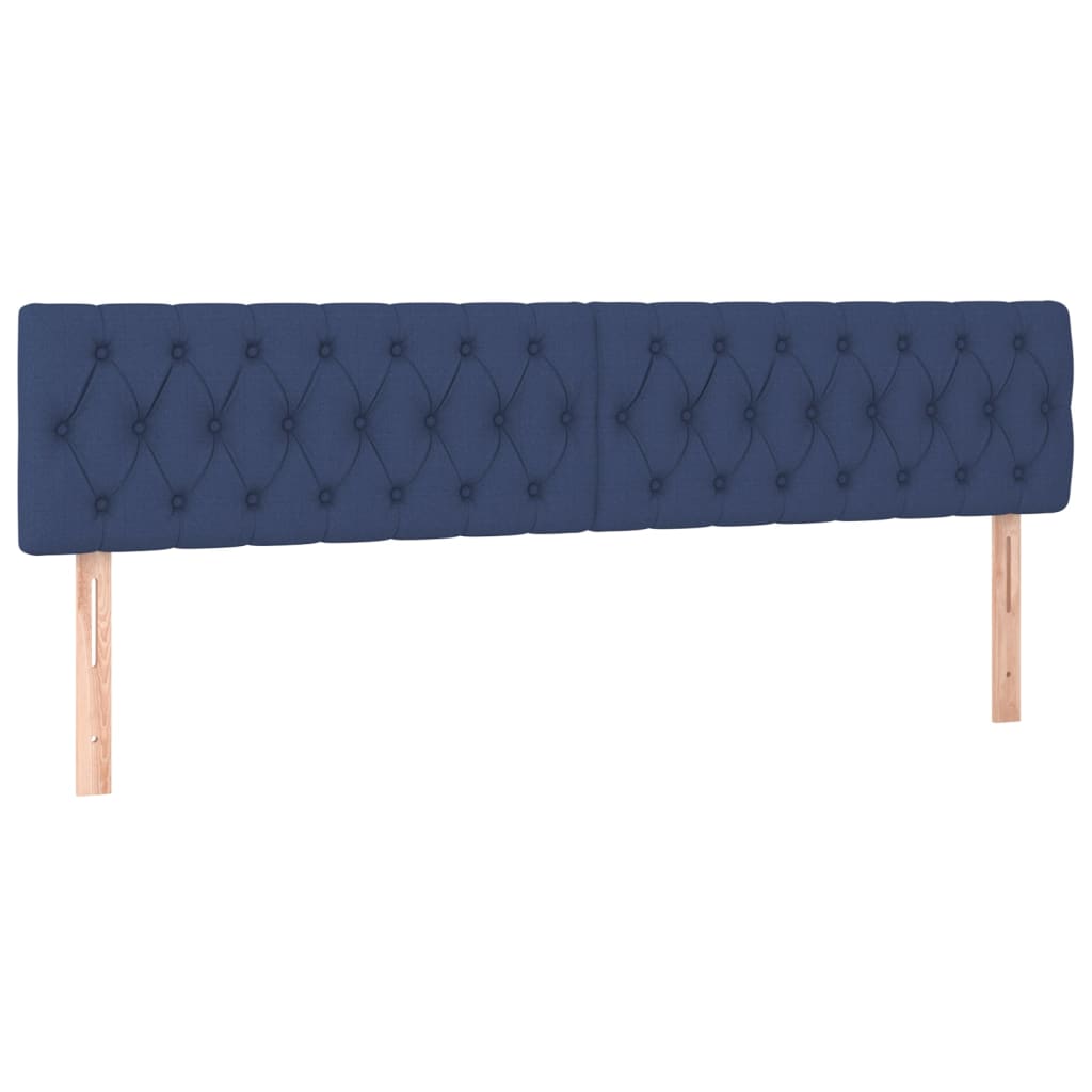 vidaXL Boxspringbett mit Matratze & LED Blau 180x200 cm Stoff