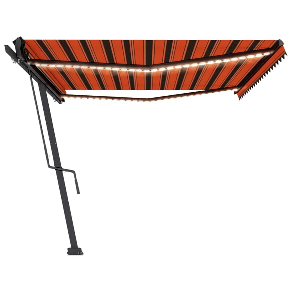 vidaXL Automatische Markise mit LED Windsensor 500x300 cm Orange/Braun