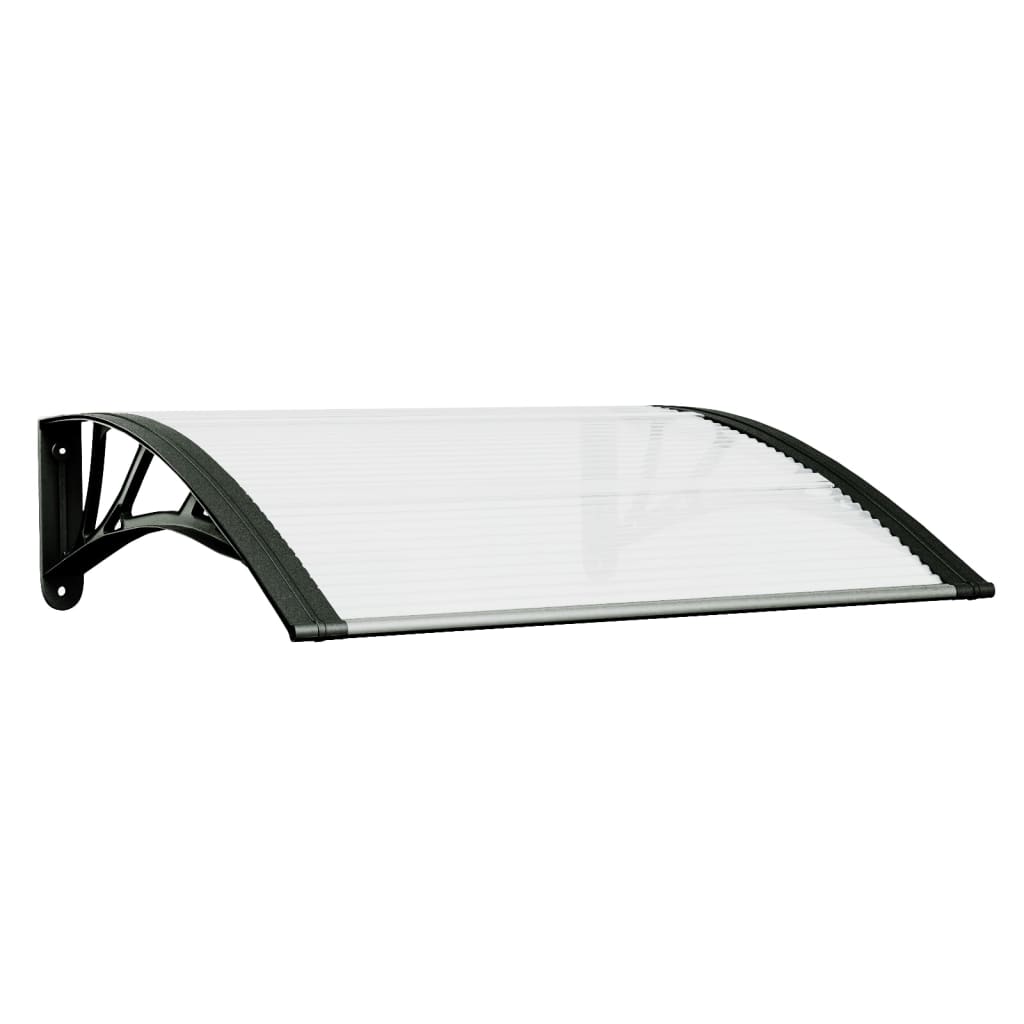 vidaXL Türvordach Schwarz und Transparent 80x75 cm Polycarbonat