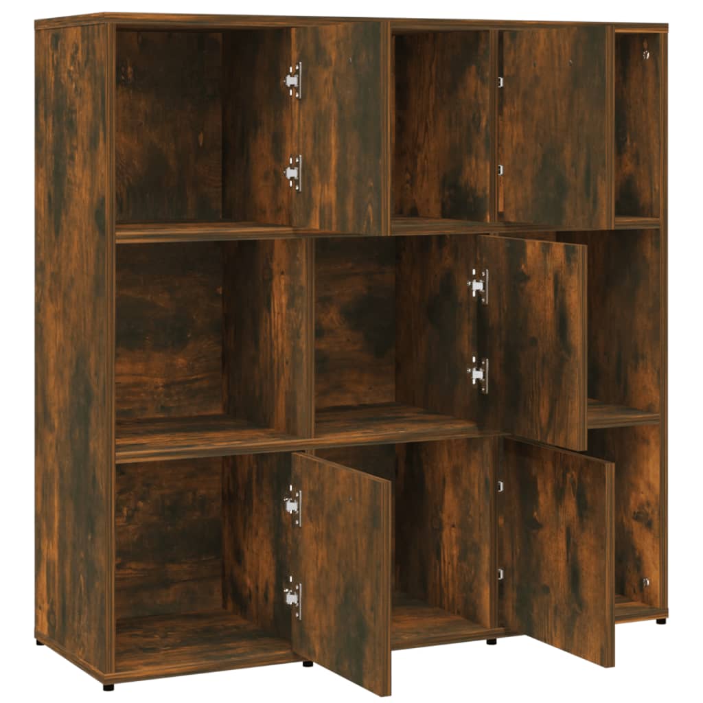 vidaXL Bücherregal Räuchereiche 90x30x90 cm Holzwerkstoff