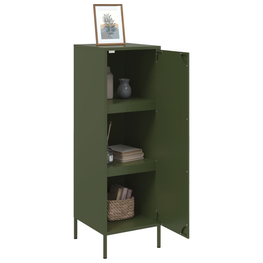 vidaXL Highboard Olivgrün 36x39x113 cm Stahl