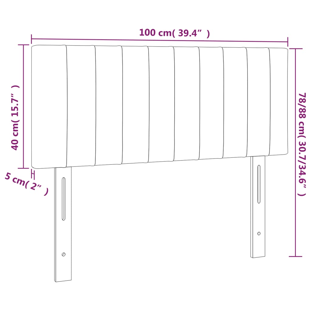 vidaXL Kopfteil Blau 100x5x78/88 cm Stoff