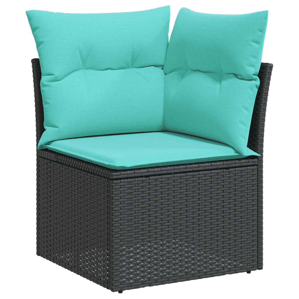 vidaXL 10-tlg. Garten-Sofagarnitur mit Kissen Beige Poly Rattan