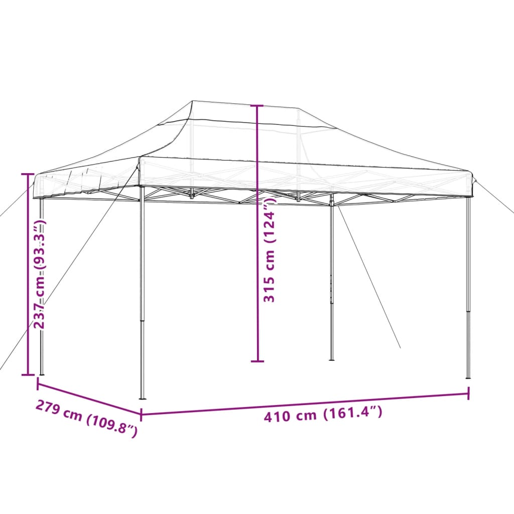 vidaXL Partyzelt Faltbar Pop-Up Orange 410x279x315 cm