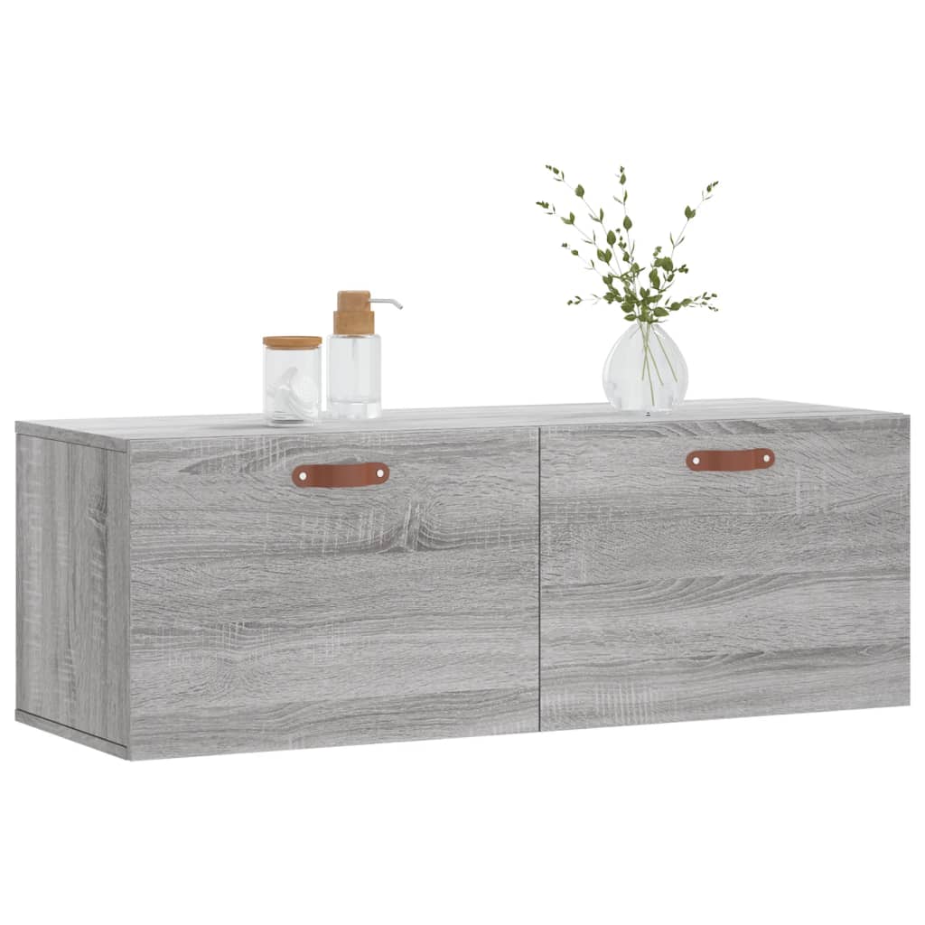 vidaXL Wandschrank Grau Sonoma 100x36,5x35 cm Holzwerkstoff