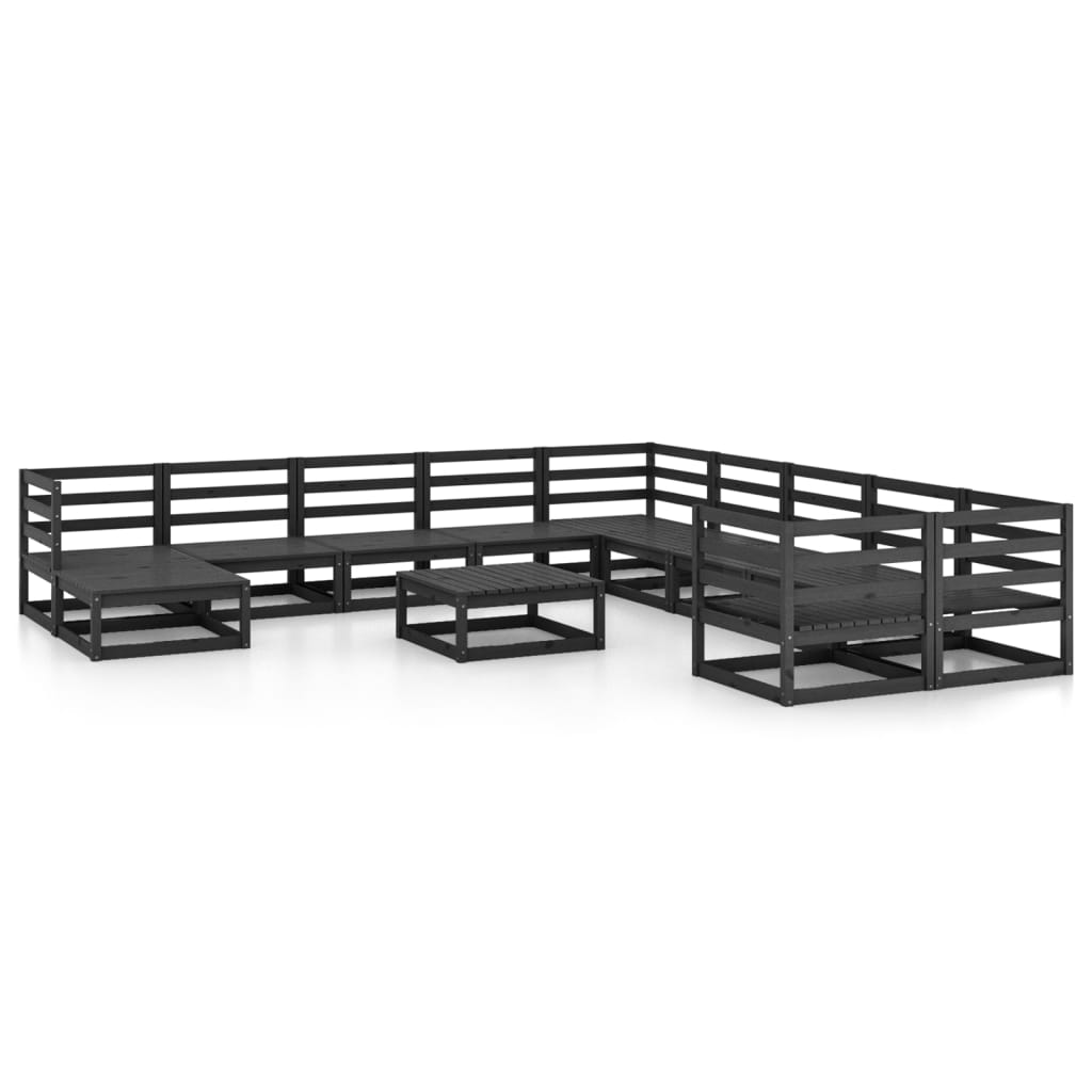 vidaXL 12-tlg. Garten-Lounge-Set Massivholz Kiefer