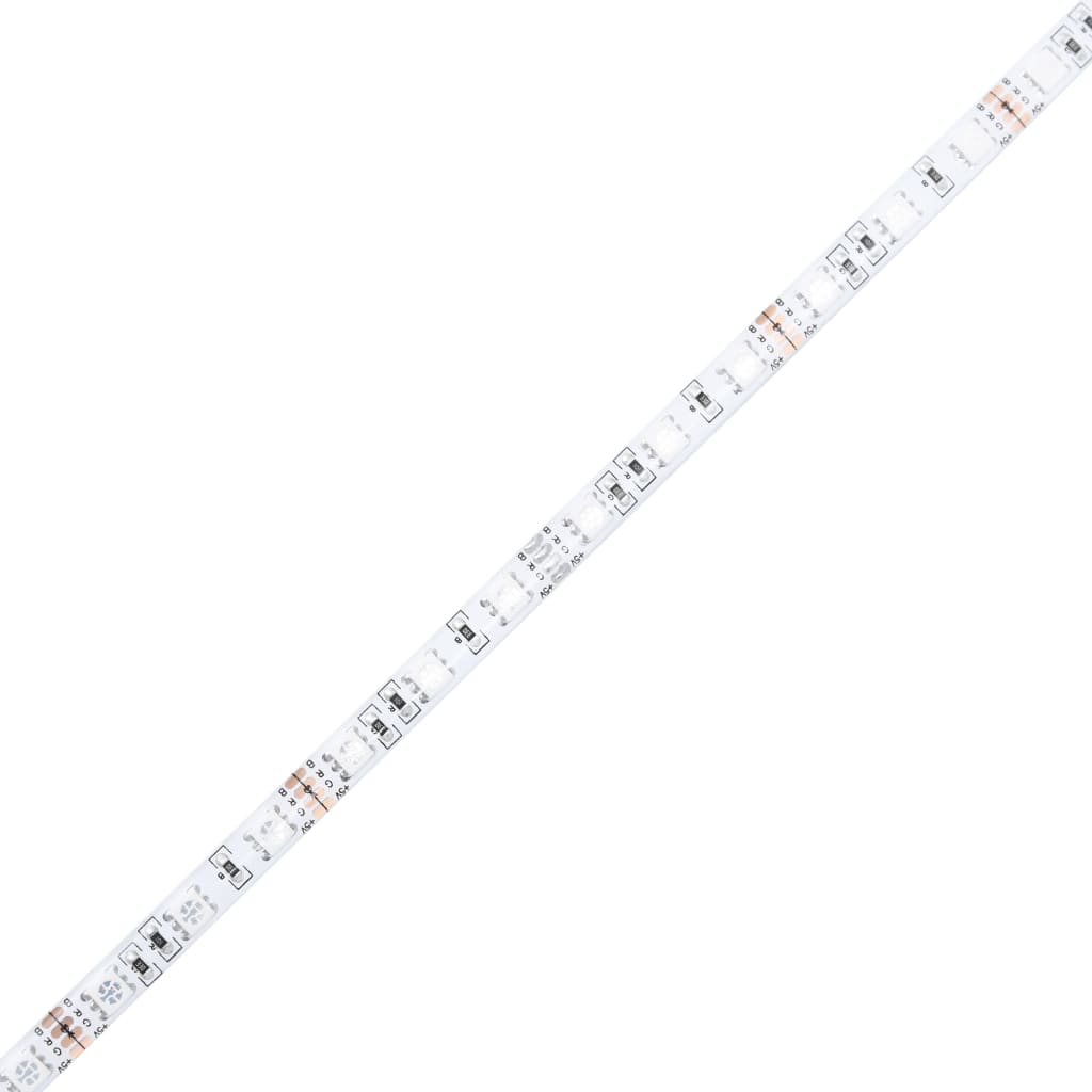 vidaXL 5-tlg. Wohnwand mit LED-Beleuchtung Schwarz Holzwerkstoff