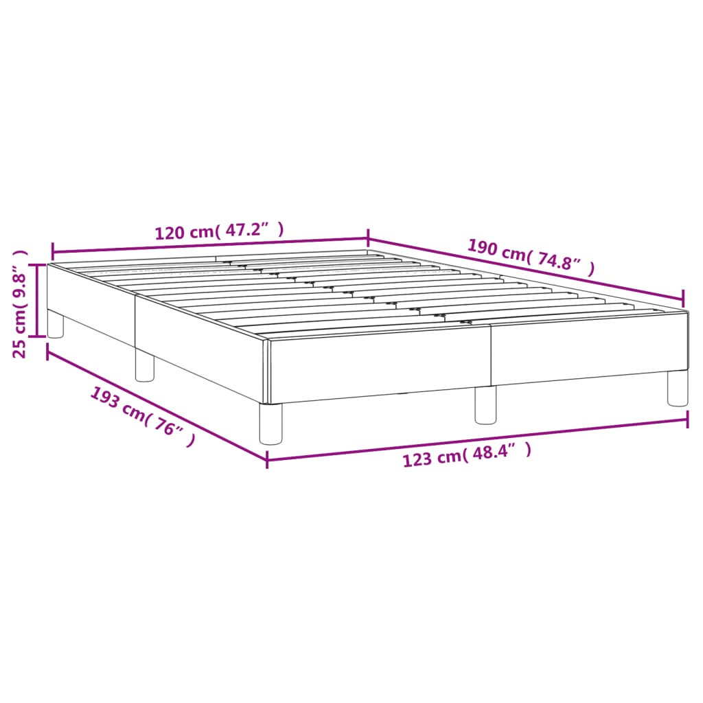 vidaXL Bettgestell Cappuccino-Braun 120x190 cm Kunstleder