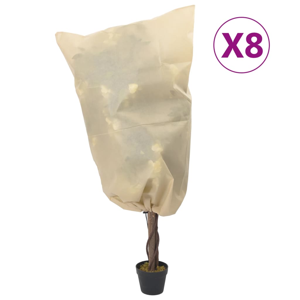 vidaXL Wintervlies mit Kordelzug 8 Stk. 70 g/m² 0,8x0,8 m