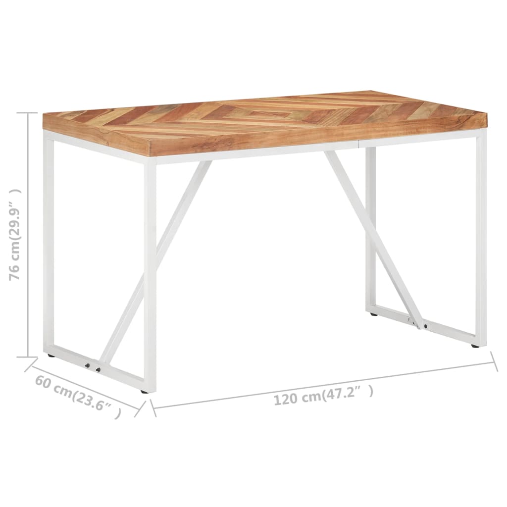 vidaXL Esstisch 120x60x76 cm Massivholz Akazie und Mango